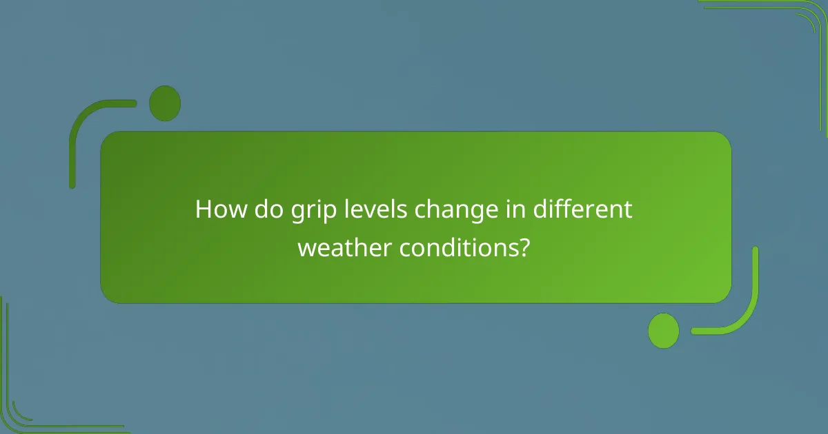 How do grip levels change in different weather conditions?