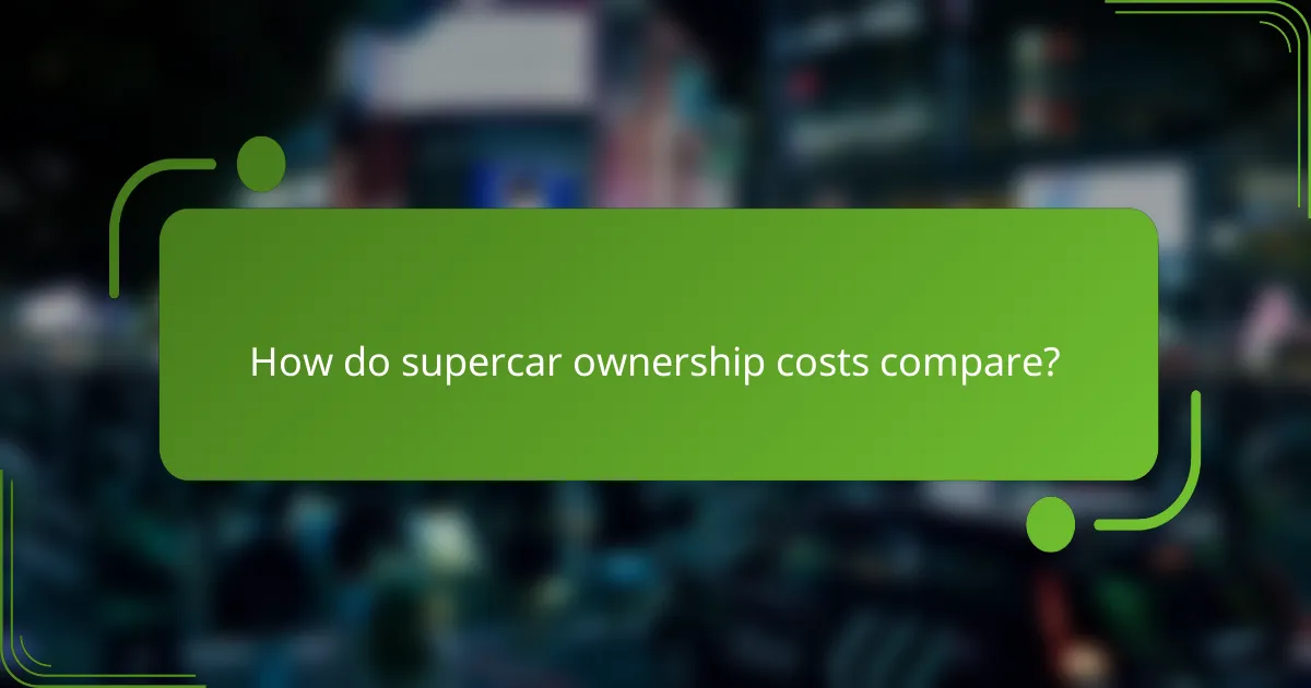 How do supercar ownership costs compare?