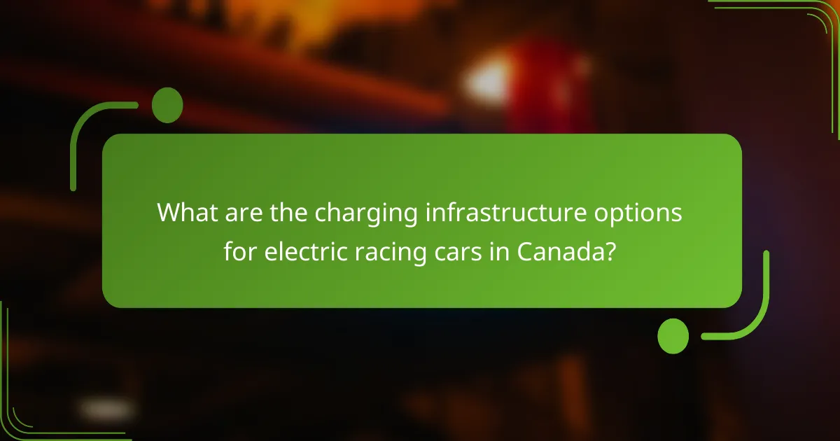 What are the charging infrastructure options for electric racing cars in Canada?