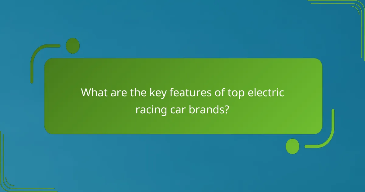 What are the key features of top electric racing car brands?